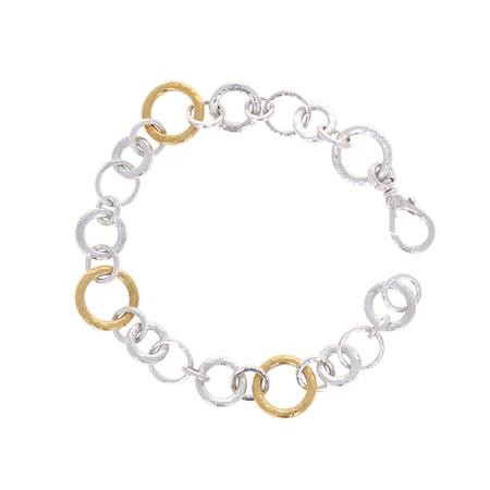 Silver and Gold Hoopla Link Bracelet