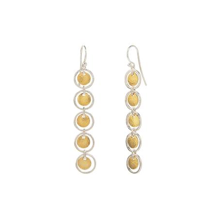 Silver and Gold Linear Drop Earrings