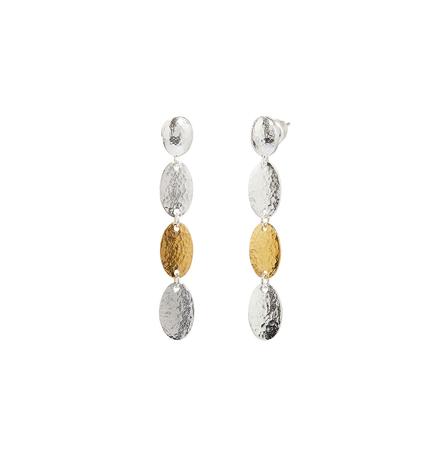 Silver and Gold Mango Post Dangle Earring