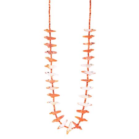 Orange Spiny Oyster Fetish Necklace