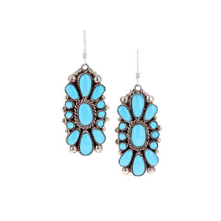 Turquoise Cluster Dangle Earrings