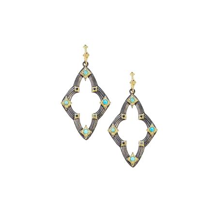 Turquoise London Scroll Drop Earrings