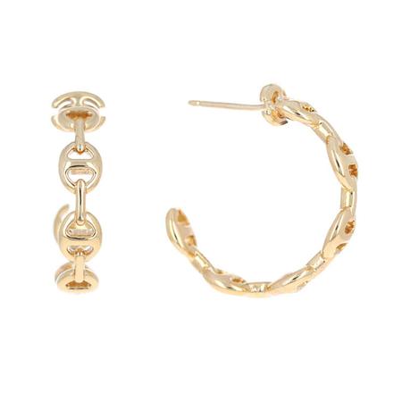 gold link 25mm hoop earrings