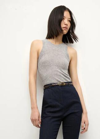 Cashmere Tank in Heather Grey