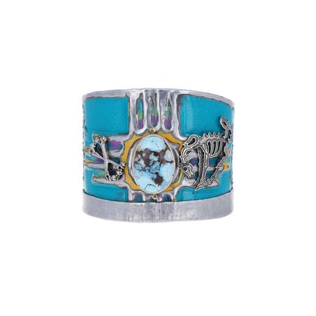 Turquoise NM License Plate Cuff