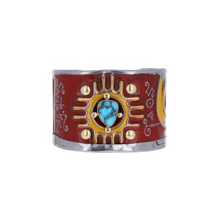 Red Zia NM License Plate Cuff