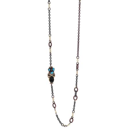 Link Chain with Double Sided Charm Necklace