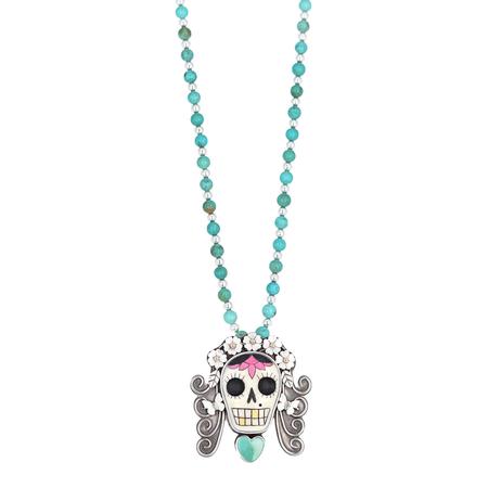 La Bella Dama Pendant Turquoise Necklace