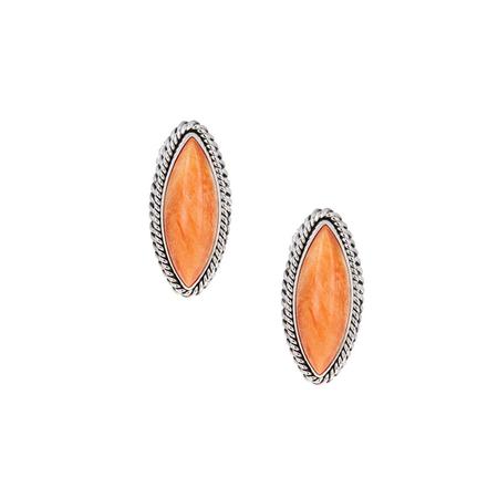 Orange Spiny Oyster Post Earrings