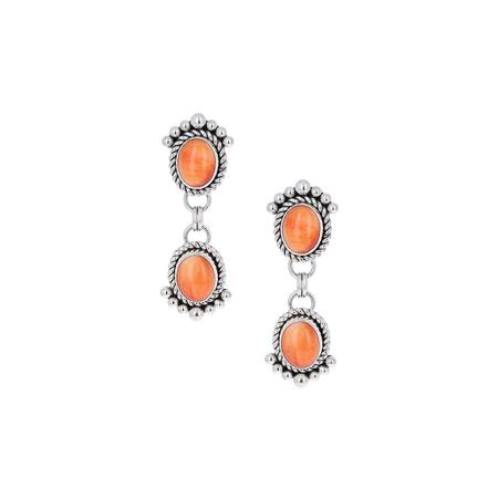 Orange Spiny Oyster Post Dangle Earrings