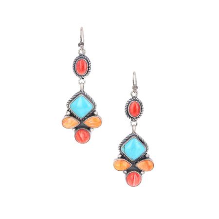 Multi Stone Dangle Earrings