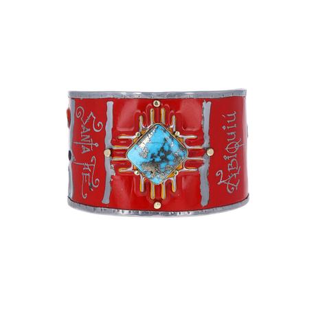 Big Red New Mexico Zia License Plate Cuff