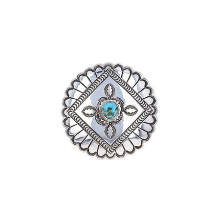 Turquoise Concho Pin Pendant 