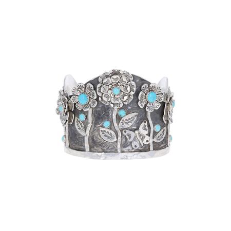 Turquoise Butterfly Garden Cuff