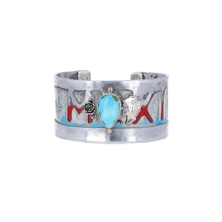 Turquoise Nm License Plate Cuff