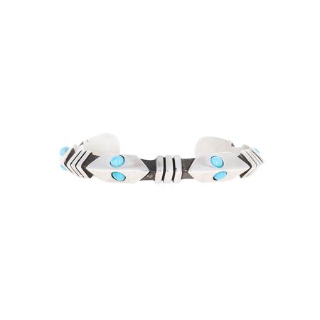 Turquoise Silver Pointed Cuff