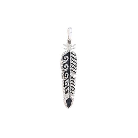 Silver Tufa Cast Feather Pendant