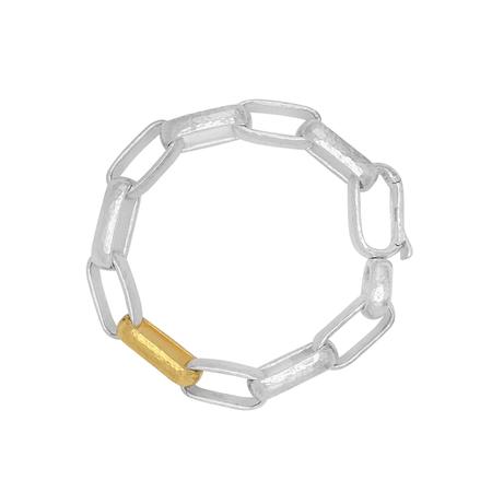 Sterling Silver and Gold Think Chain Link Bracelet 