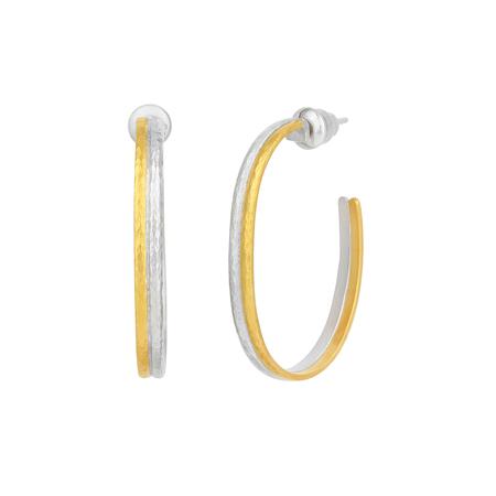 Silver and Gold Hoop Earrings