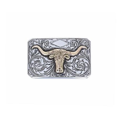 Rodeo Style Gold Longhorn Belt Buckle