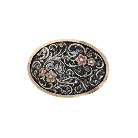 Gold Diamond Wildflower Meadow Belt Buckle