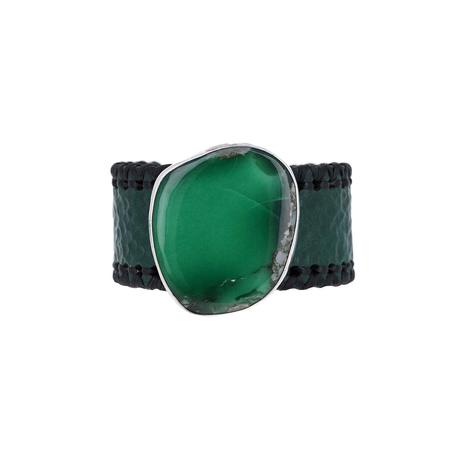 Lucin Variscite Green Leather Bracelets