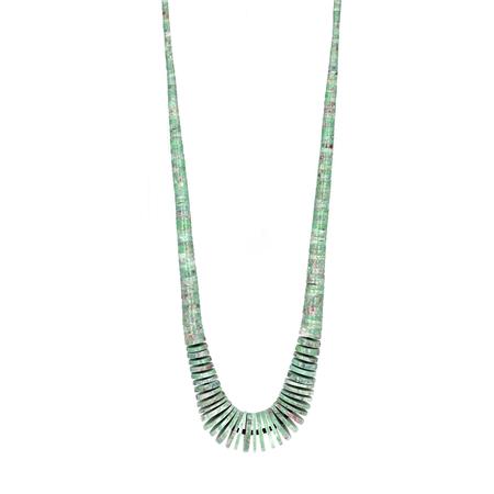 Lone Mountain Turquoise Disc Graduated Necklace