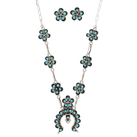 Mini Turquoise Squash Blossom Set