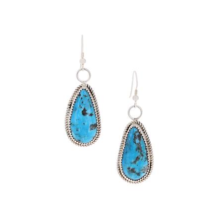 Kingman Turquoise Teardrop Dangle Earrings