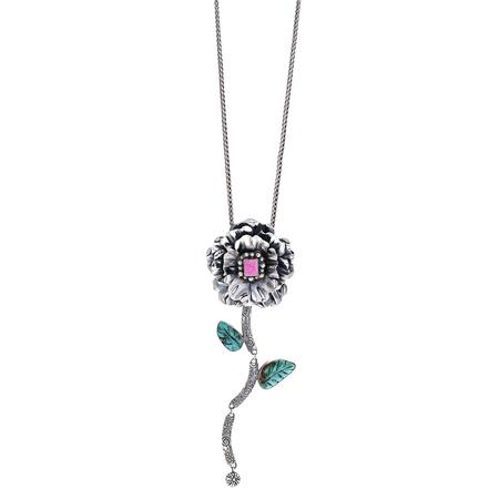 Turquoise Flower Pendant Necklace