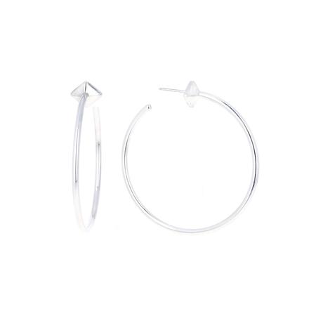 Silver Dice Hoop Earrings