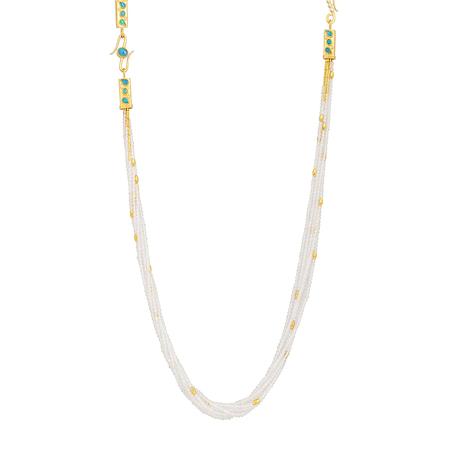 7 Strand Topaz with Opal Necklace