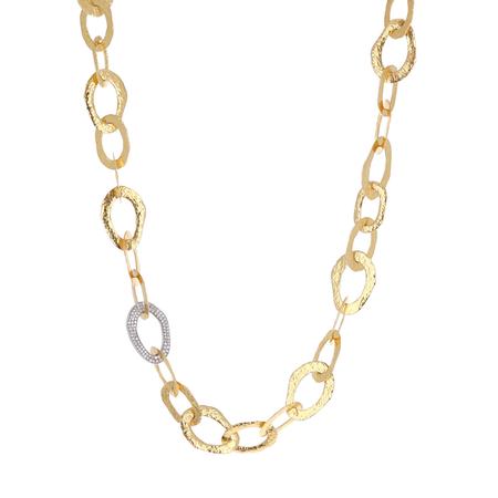 Amorphous Gold Link with Diamonds Necklace