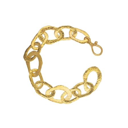 Amorphous Gold Link with Diamonds Bracelet