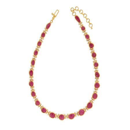 Ruby and Diamond Gold Necklace