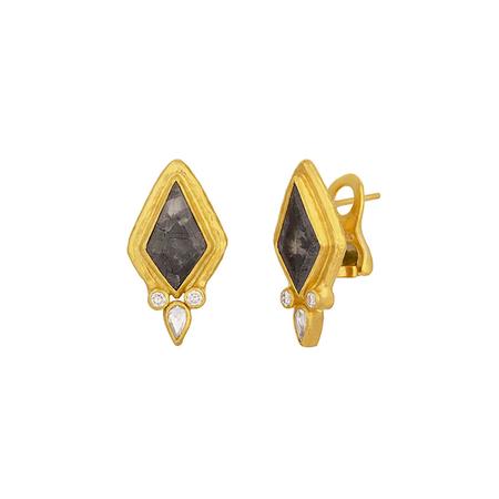 Diamond and Gold Post Earring