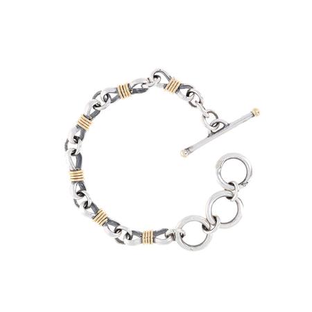 Silver and Gold Bowtie Link Bracelet