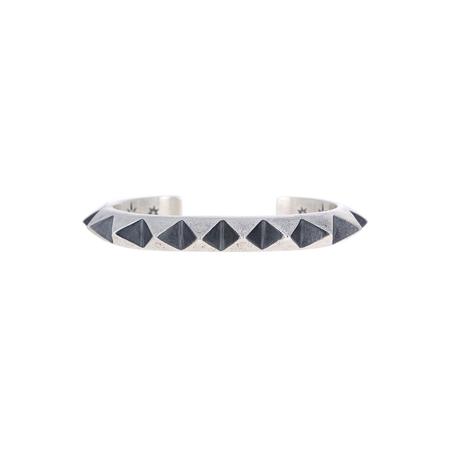 Oxidized Sterling Studded Pyramid Cuff