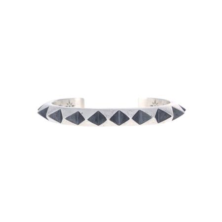 Oxidized Sterling Studded Pyramid Cuff 