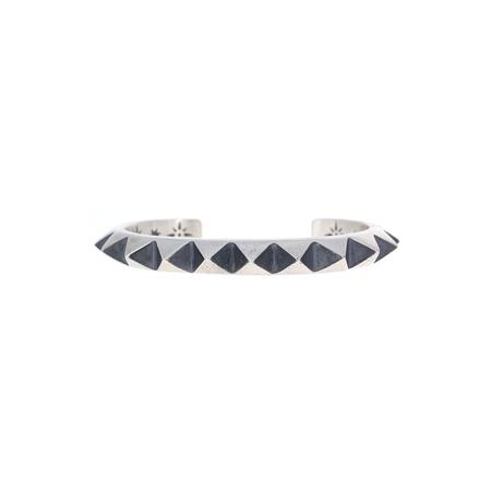 Oxidized Sterling Studded Pyramid Cuff