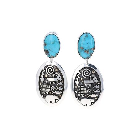 Turquoise Storyteller Post Dangle Earrings