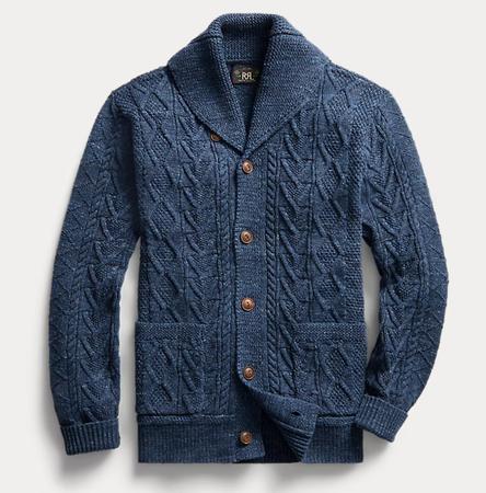 Aran-Knit Cotton Cardigan