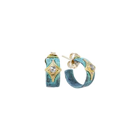 Artifact Teal Patina 15mm Hoop Earrings