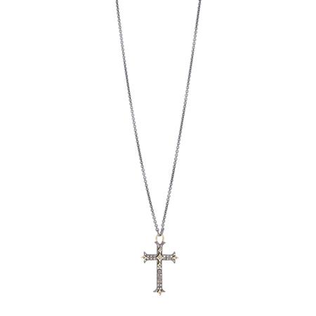 Pave Diamond Cross Pendant Necklace