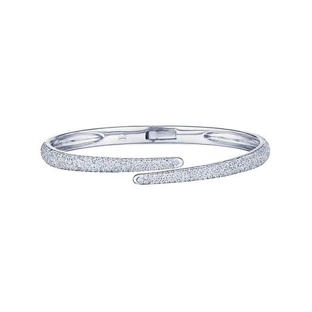 Cobblestone Bypass Bangle with Pavé Diamonds