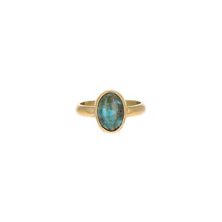 Gold Pilot Mountain Turquoise Ring