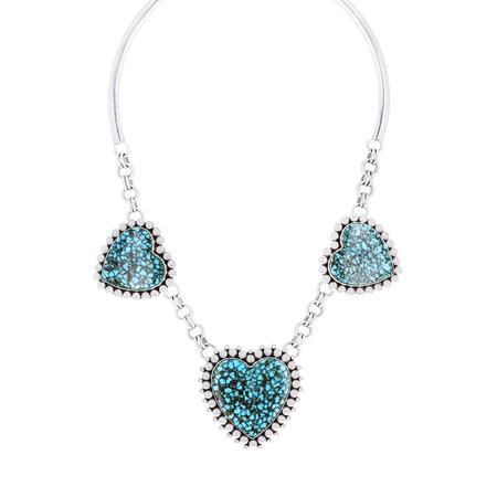 Kingman Turquoise Heart Necklaces 