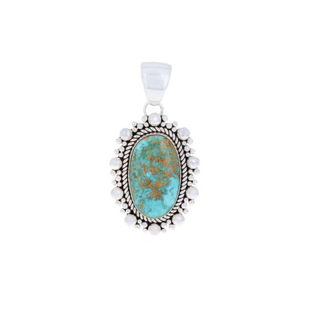 Royston Turquoise Oval Dot Pendant 