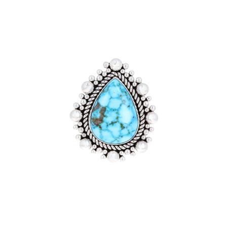 Kingman Turquoise Teardrop Dot Ring