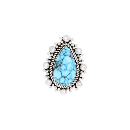 Kingman Turquoise Teardrop Dot Ring 